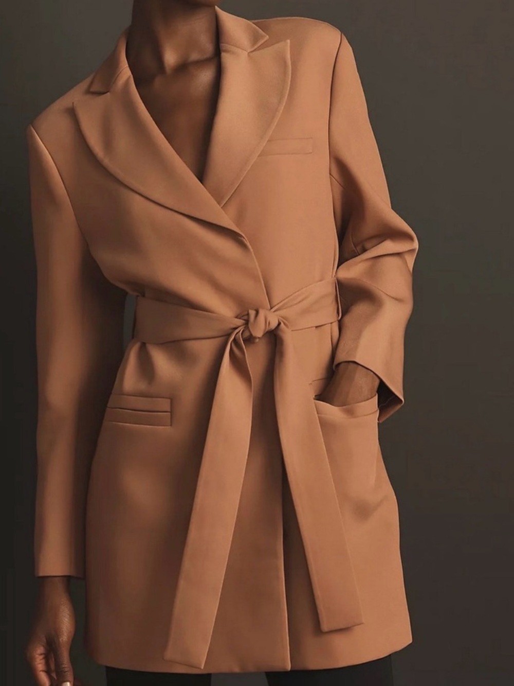 NEW Mare Mare x Anthropologie Camel Blazer Dress *MISSING WAIST BELT*